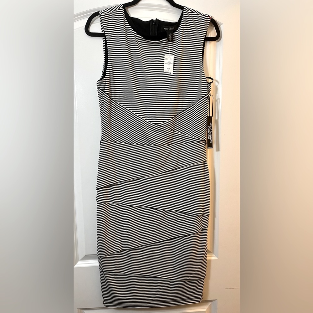 White House Black Market black and white dress NWT.